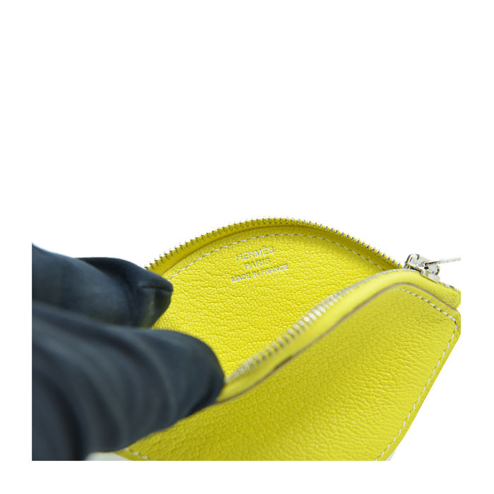 HERMES/爱马仕 女士黄色牛皮柠檬造型零钱包 挂饰 小型皮具