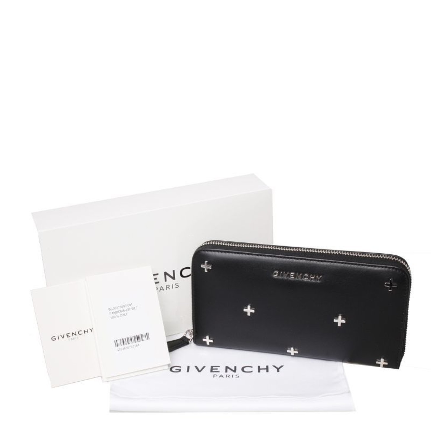 【包邮包税】Givenchy/纪梵希 女士黑色牛皮十字架钱包 BC06276683 001