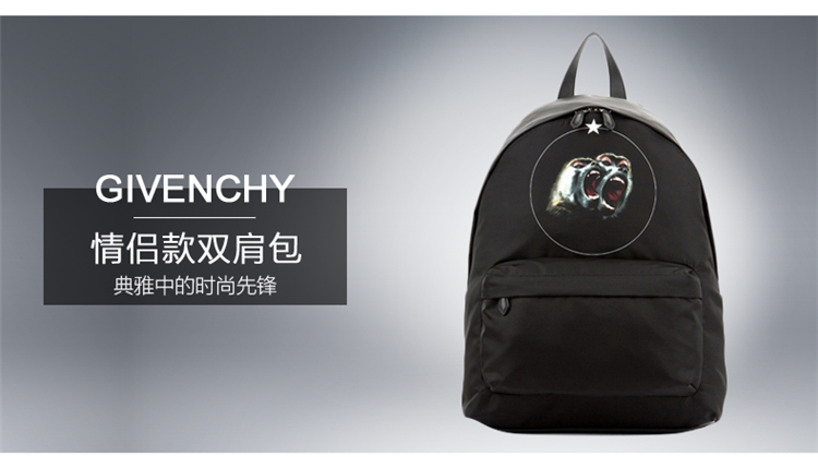 Givenchy/纪梵希 中性款式黑色尼龙猴子印花双肩包 BJ05760444 960