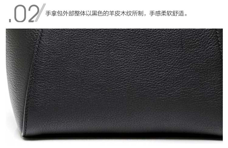 Givenchy/纪梵希 女士黑色羊皮木纹手拿包 BC06826012 001