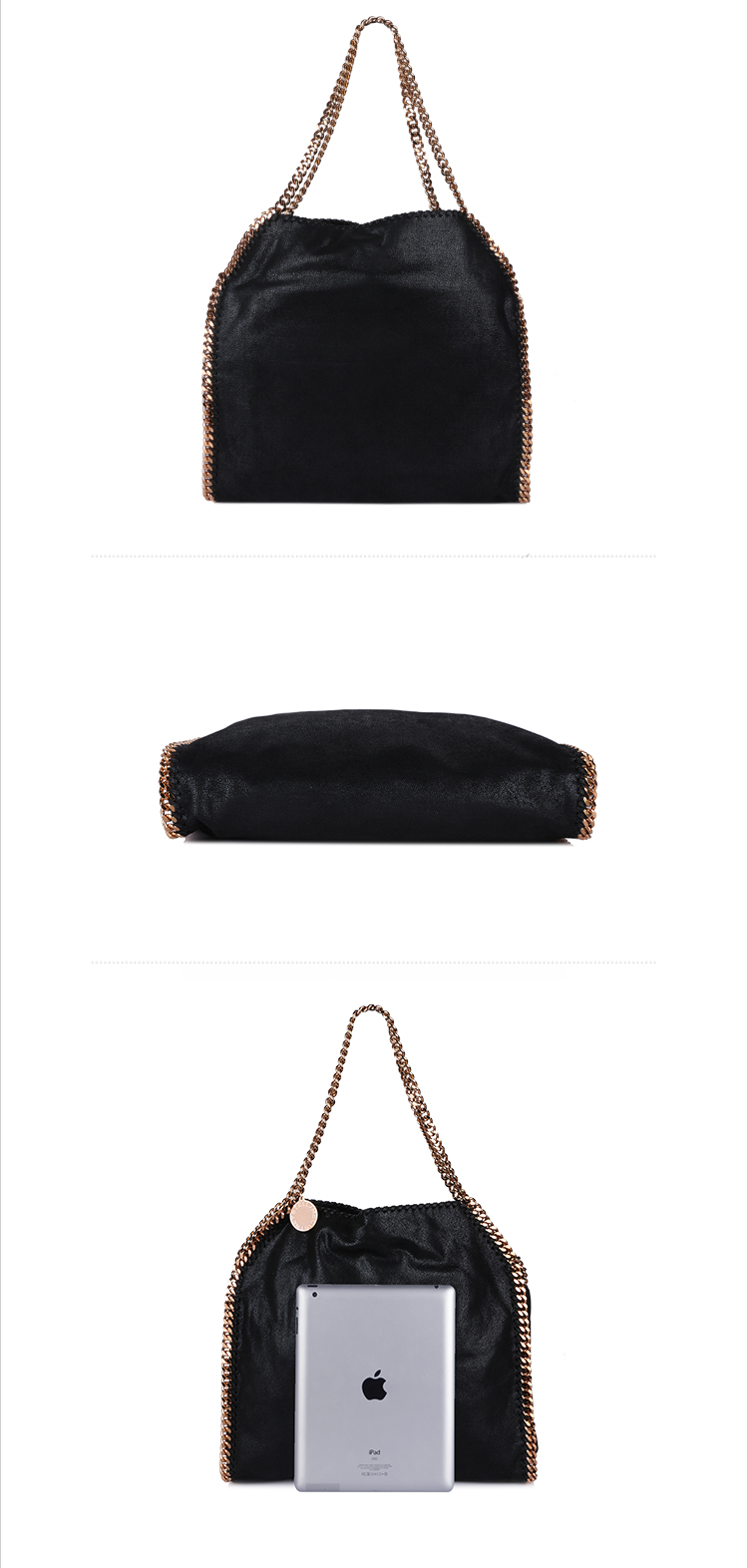 Stella McCartney/斯特拉·麦卡特尼女士（人造革）仿麂皮金属围边装饰手提包/单肩包261063