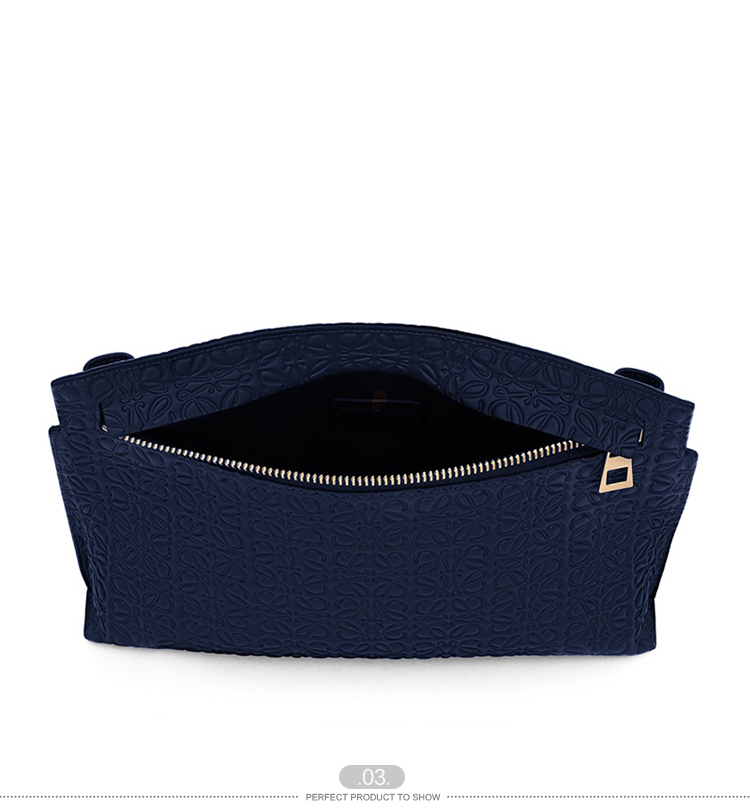 【包邮包税】LOEWE/罗意威 女士蓝色真皮单肩包 161108 107.55.N77 engraved calf navy-036