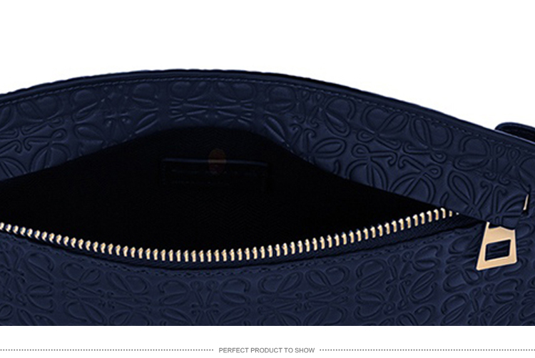 【包邮包税】LOEWE/罗意威 女士蓝色真皮单肩包 161108 107.55.N77 engraved calf navy-036