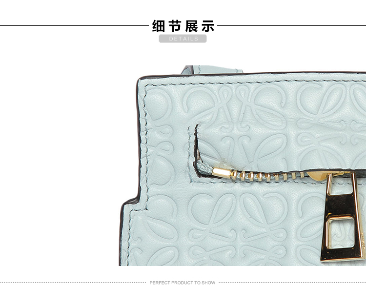 LOEWE/罗意威 女士真皮浅蓝色斜挎包 #107.55.N77 5245