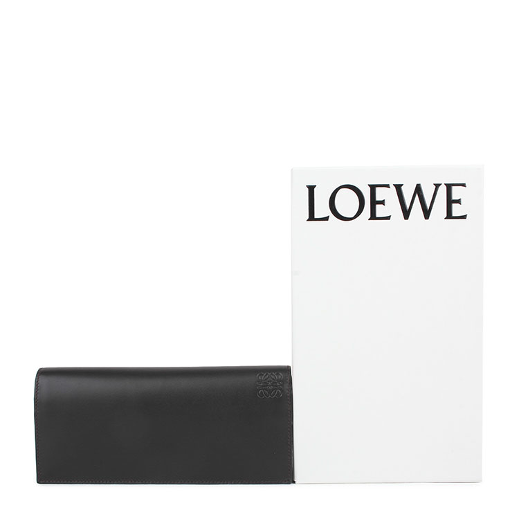 【包邮包税】LOEWE/罗意威 中性款式黑色真皮长款钱包
