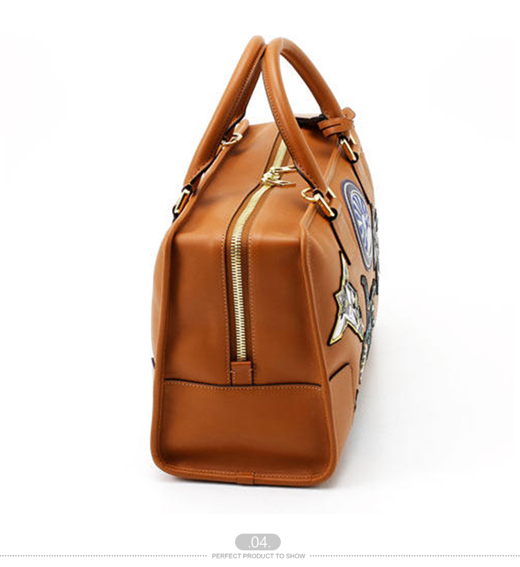 【包邮包税】LOEWE/罗意威 女士小牛皮棕色手提包 389.30PN22 classic calf tan-036 20161121