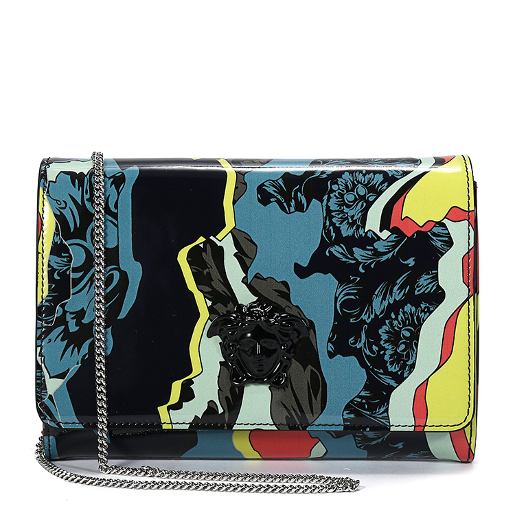 VERSACE/范思哲女士拼色牛皮单肩包