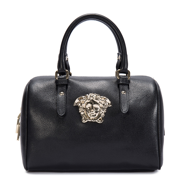 VERSACE/范思哲女士黑色牛皮手提包