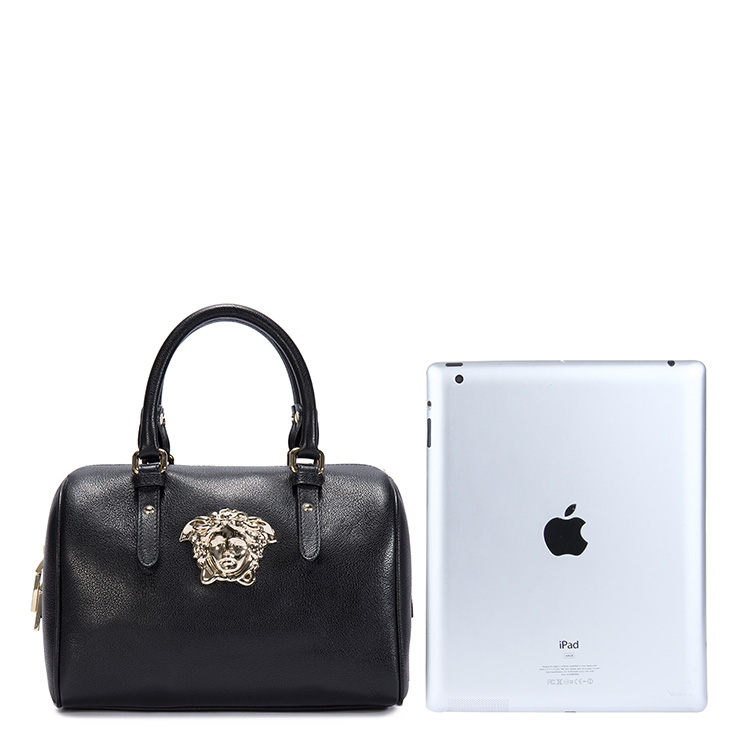VERSACE/范思哲女士黑色牛皮手提包