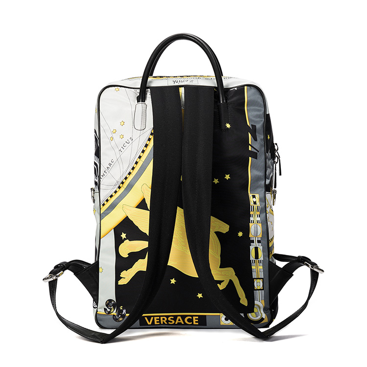 VERSACE/范思哲男士深灰色尼龙意大利制造双肩包
