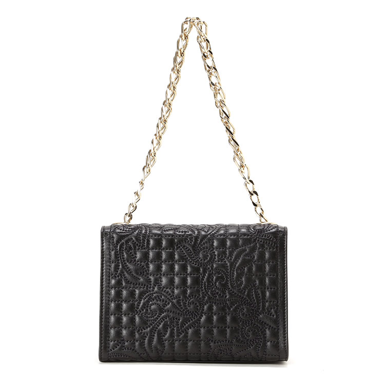 VERSACE/范思哲女士黑色羊皮手提包