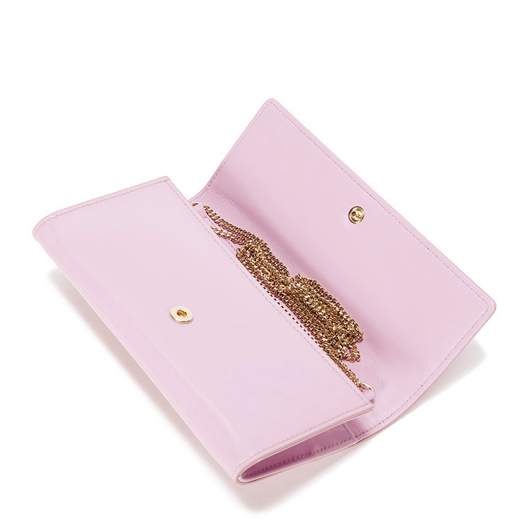 VERSACE/范思哲女士粉色牛皮链条钱包