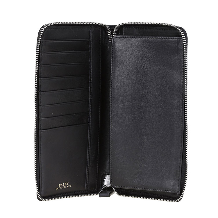 BALLY/巴利 男士TASYO小牛皮织带长款拉链钱包钱夹 黑色 6179156