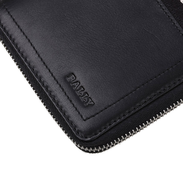BALLY/巴利 男士TASYO小牛皮织带长款拉链钱包钱夹 黑色 6179156