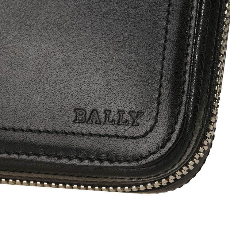 BALLY/巴利 男士TALMAN 6 小牛皮手拿包 6199943 黑色/米黑条纹