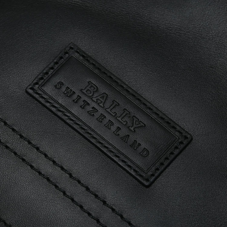 BALLY/巴利 男士TERLAGO小牛皮经典翻盖邮差斜挎包 黑色/米黑条纹 6189959