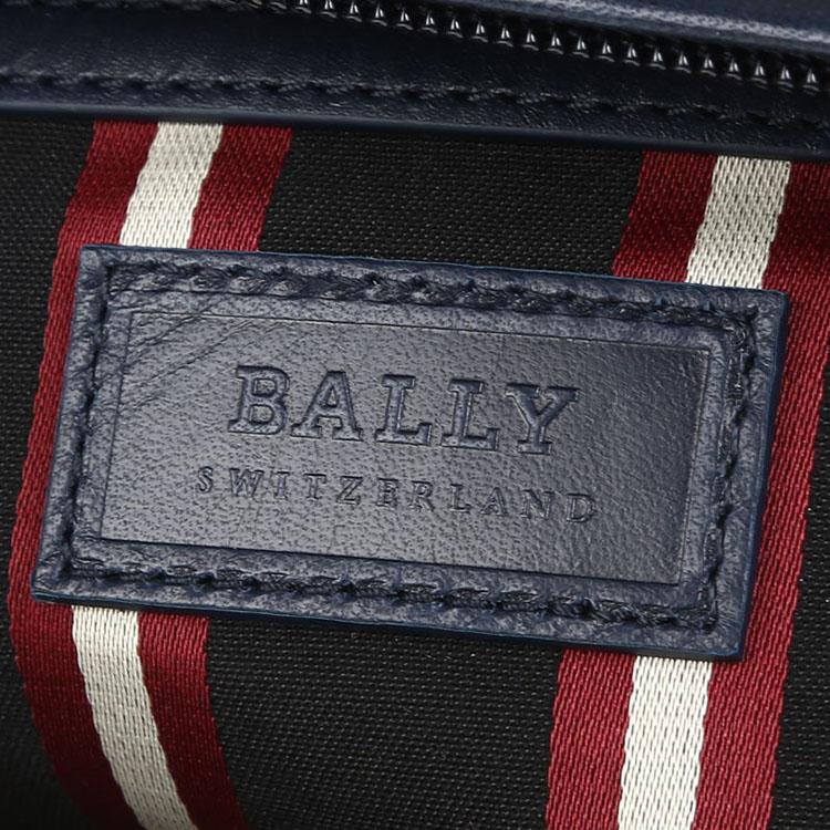 BALLY/巴利 男士TEPOLT条纹小牛皮斜挎翻盖邮差包斜挎包 6187205 蓝色/米黑条纹