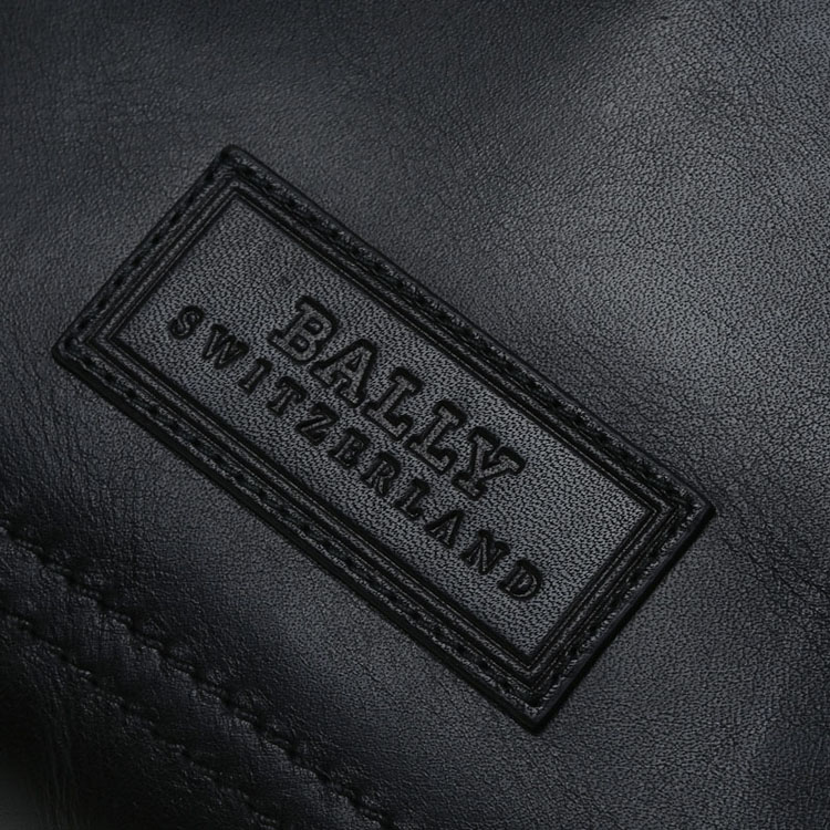 BALLY/巴利 男士TERINO小牛皮经典织带竖款拉链邮差斜挎包 黑色/米黑条纹 6189940