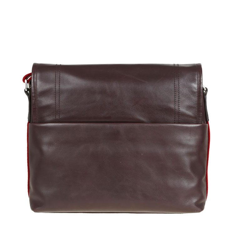 BALLY/巴利 男士TEPOLT小牛皮斜挎翻盖邮差包斜挎包 巧克力/米红条纹 6184565