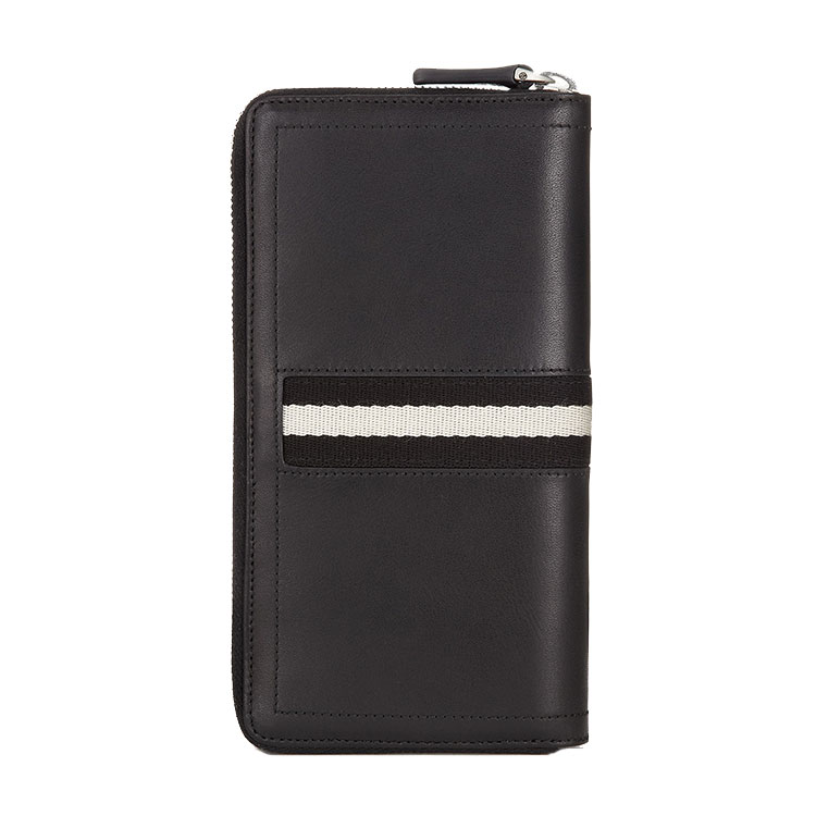 BALLY/巴利 男士黑色拉链牛皮钱包 TASYO/290 