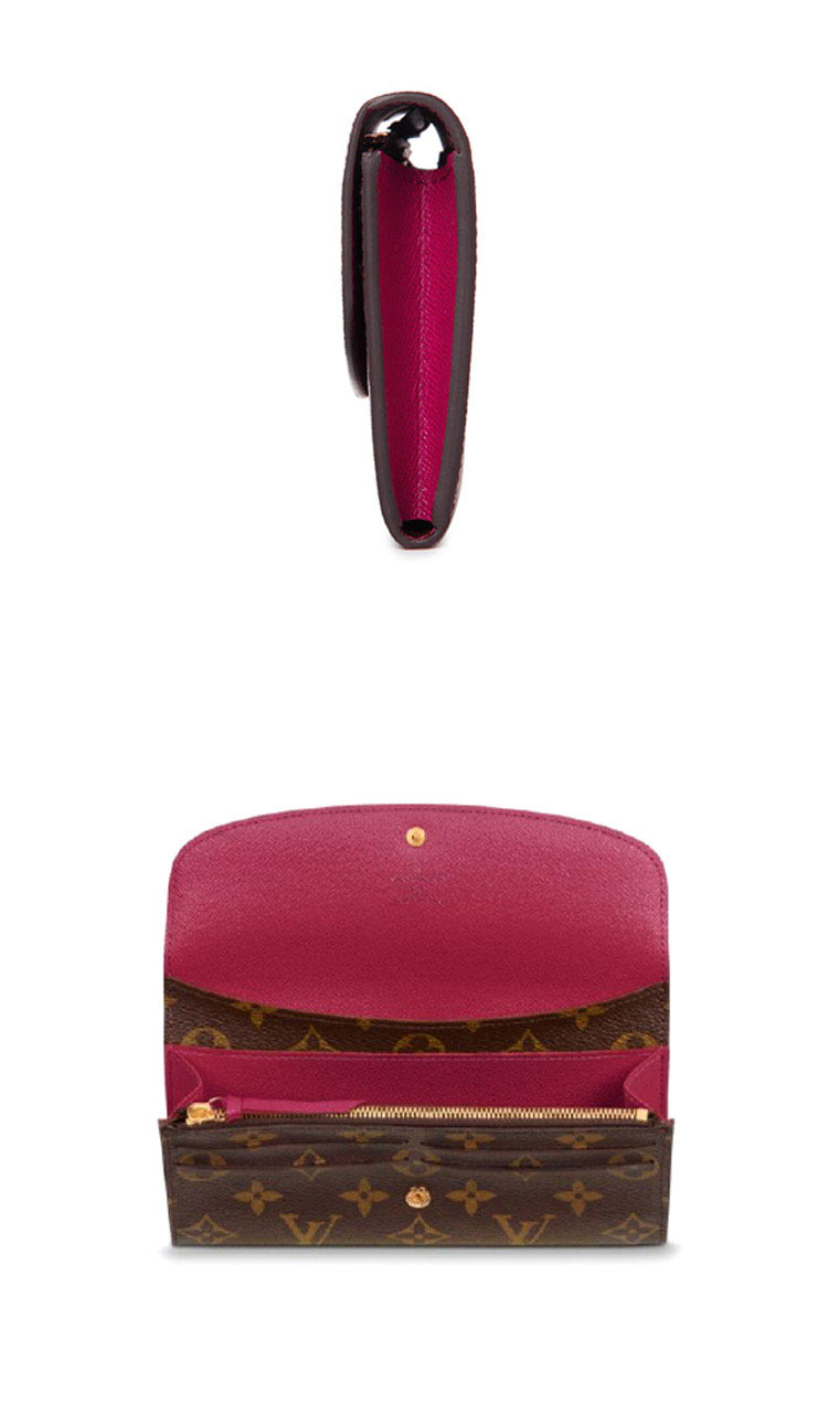 LouisVuitton/路易威登Emilie经典系列女士按扣钱包M60697帆布/配皮