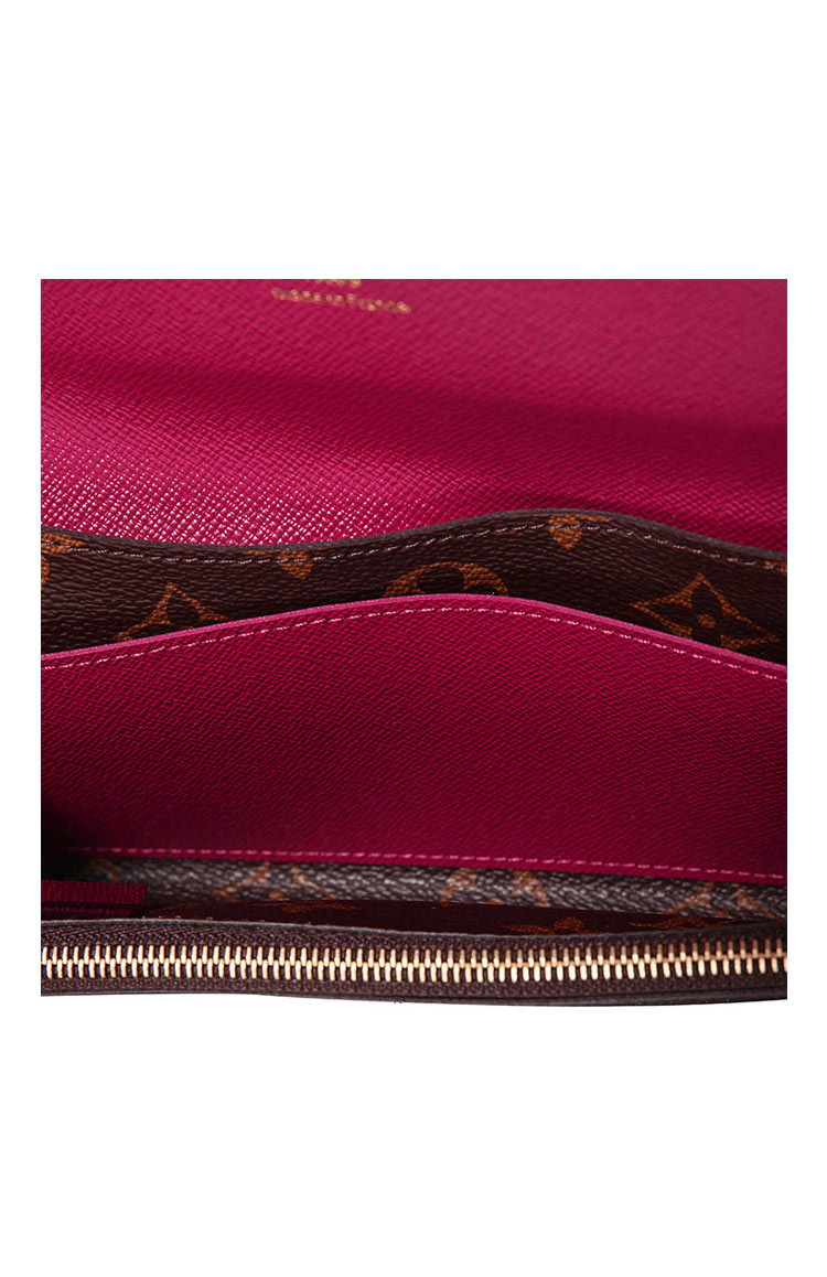 LouisVuitton/路易威登Emilie经典系列女士按扣钱包M60697帆布/配皮