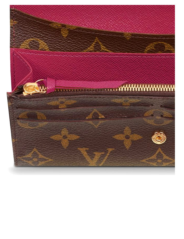 LouisVuitton/路易威登Emilie经典系列女士按扣钱包M60697帆布/配皮