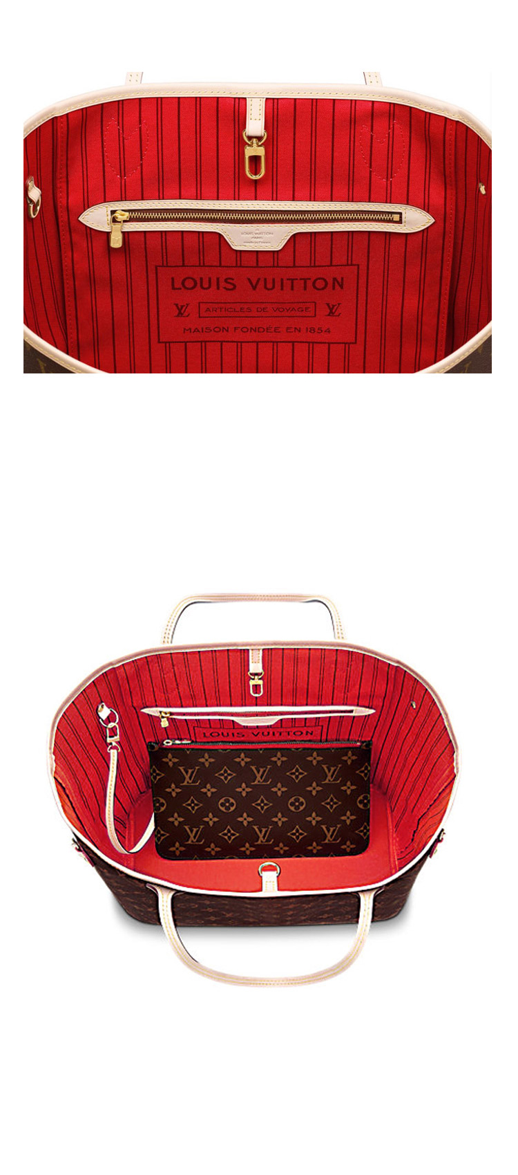 LouisVuitton/路易威登Neverfull中号Monogram帆布/配皮女士单肩包M41177