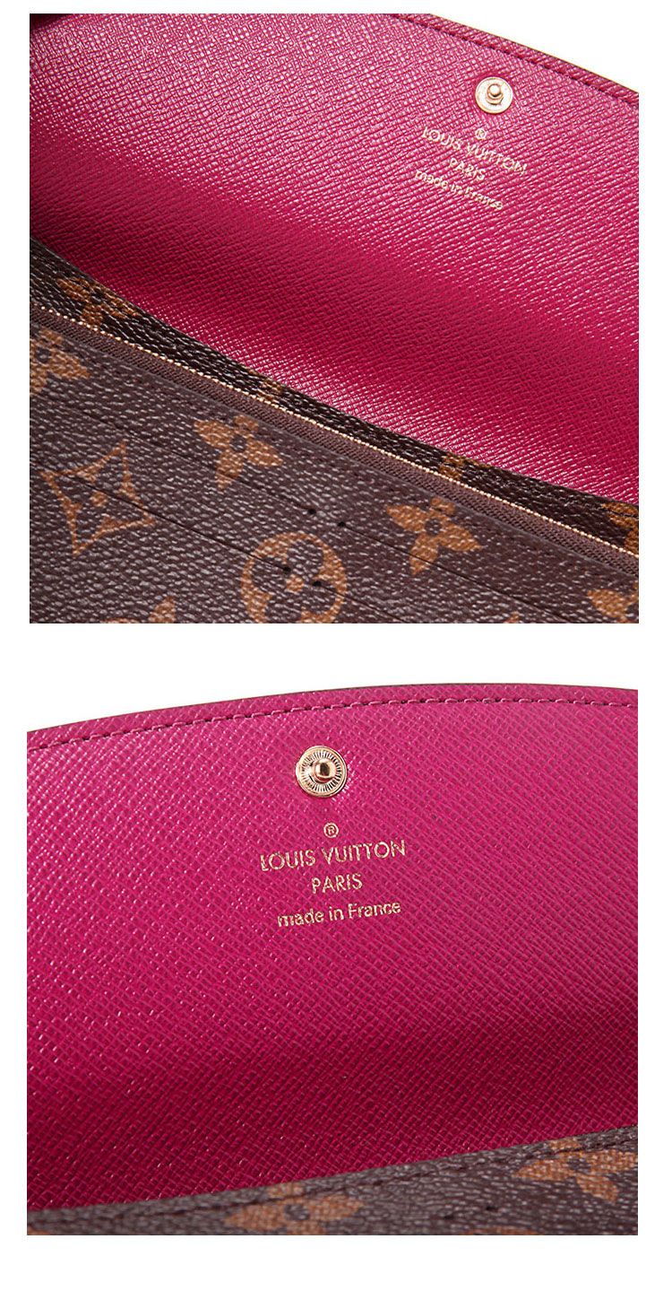 Louis Vuitton/路易威登 老花色 Monogram帆布 女士 EMILIE钱包 M60697