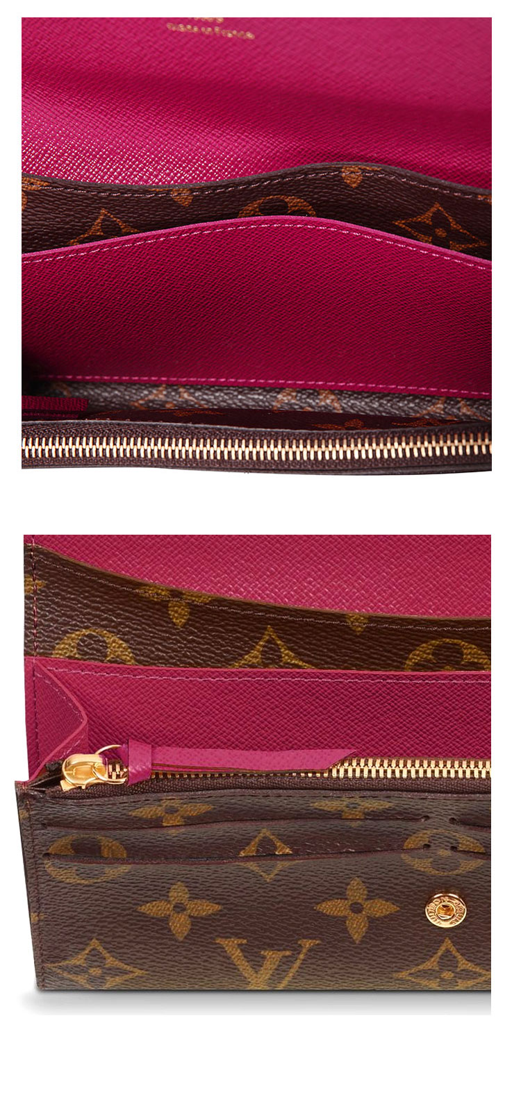 Louis Vuitton/路易威登 老花色 Monogram帆布 女士 EMILIE钱包 M60697