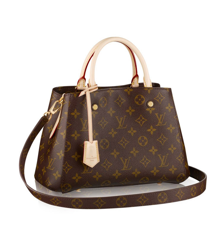 Louis Vuitton/路易威登 LV女士Montaigne中号两用手袋 帆布/配皮 单肩包 M41056