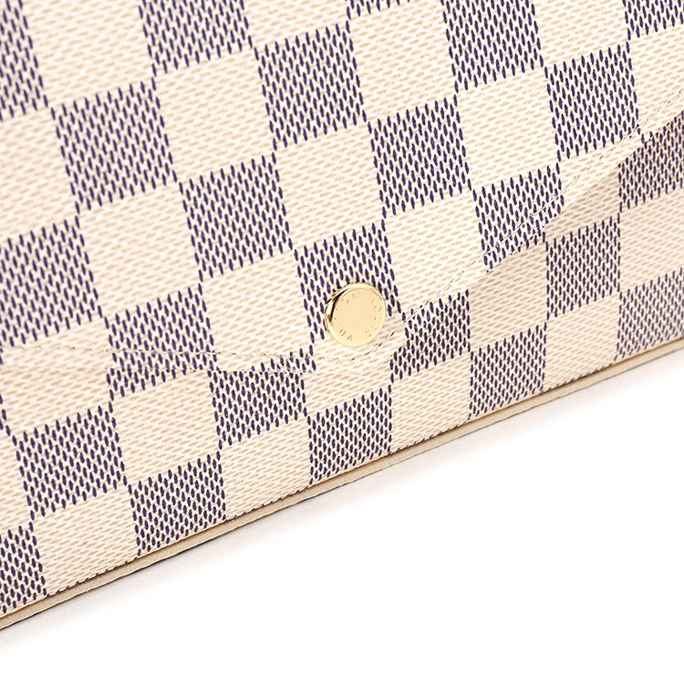 Louis Vuitton/路易威登 特价 白色棋盘格经典帆布女士链条多用斜挎包 Felicie N61363