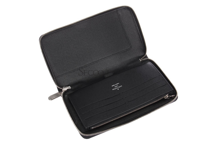 Louis Vuitton/路易威登 大号灰色棋盘格Damier帆布 男士拉链手包/钱包 N63077