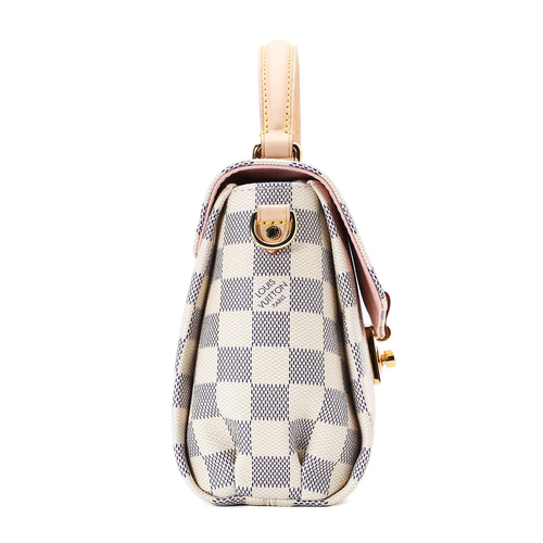Louis Vuitton/路易威登 新款白棋格内拼樱花粉色女士邮差包 帆布/配皮 N41581