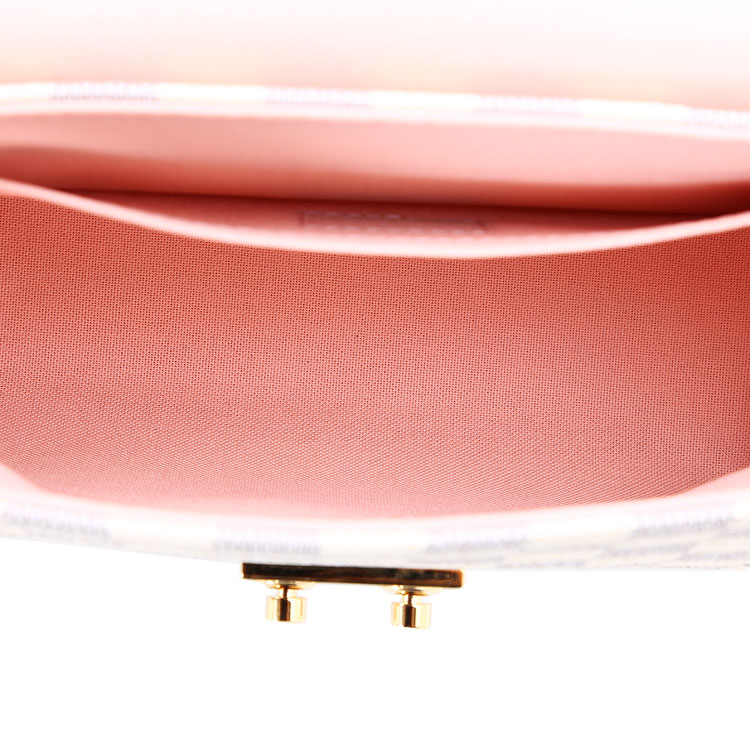 Louis Vuitton/路易威登 新款白棋格内拼樱花粉色女士邮差包 帆布/配皮 N41581