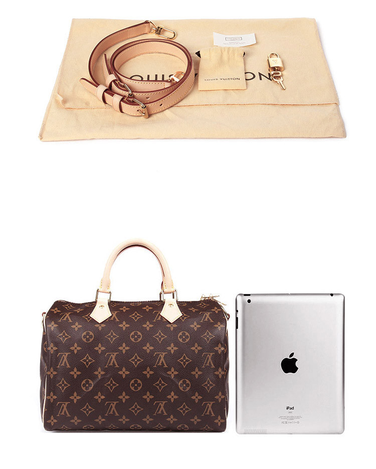 Louis Vuitton/路易威登 经典老花SPEEDY30帆布女士手提两用包M41112