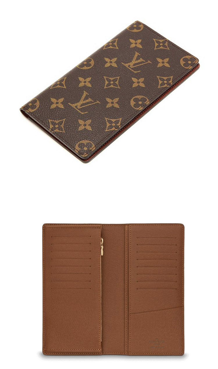 Louis Vuitton/路易威登 BRAZZA 男士 Monogram帆布 长款两折钱包 M66540