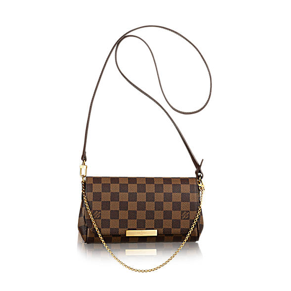 Louis Vuitton/路易威登 女士棕色棋盘格 Damier Azur 帆布/配皮FAVORITE 手袋