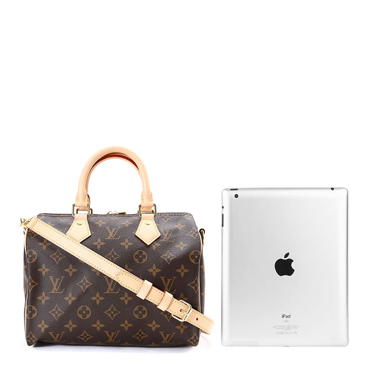 Louis Vuitton/路易威登 老花经典帆布Speedy25女士两用手提斜挎包M41113