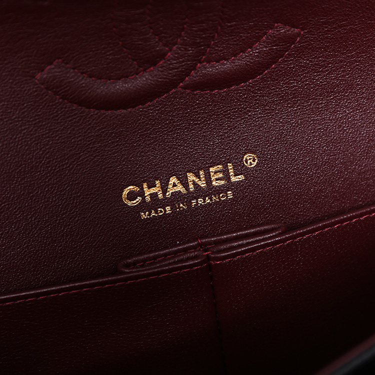 CHANEL/香奈儿 女士经典CF荔枝纹牛皮、黑色金扣斜挎单肩包 A01112C