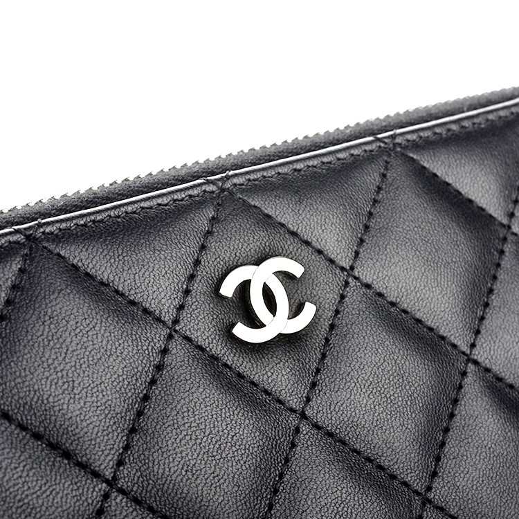 CHANEL/香奈儿 黑色名媛气质真皮手拿钱包ML