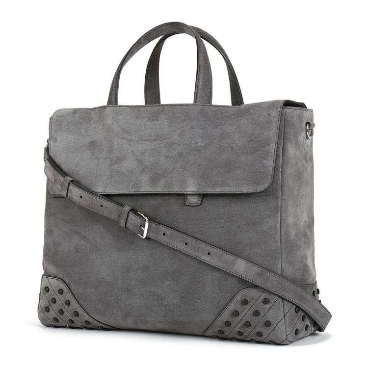 【包税】TOD’S托德斯灰色翻毛皮男士中号信封包 XBMGGTY13L0GRNB411