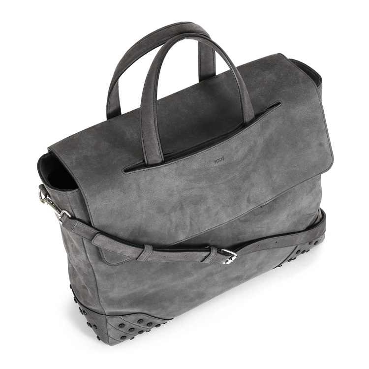 【包税】TOD’S托德斯灰色翻毛皮男士中号信封包 XBMGGTY13L0GRNB411