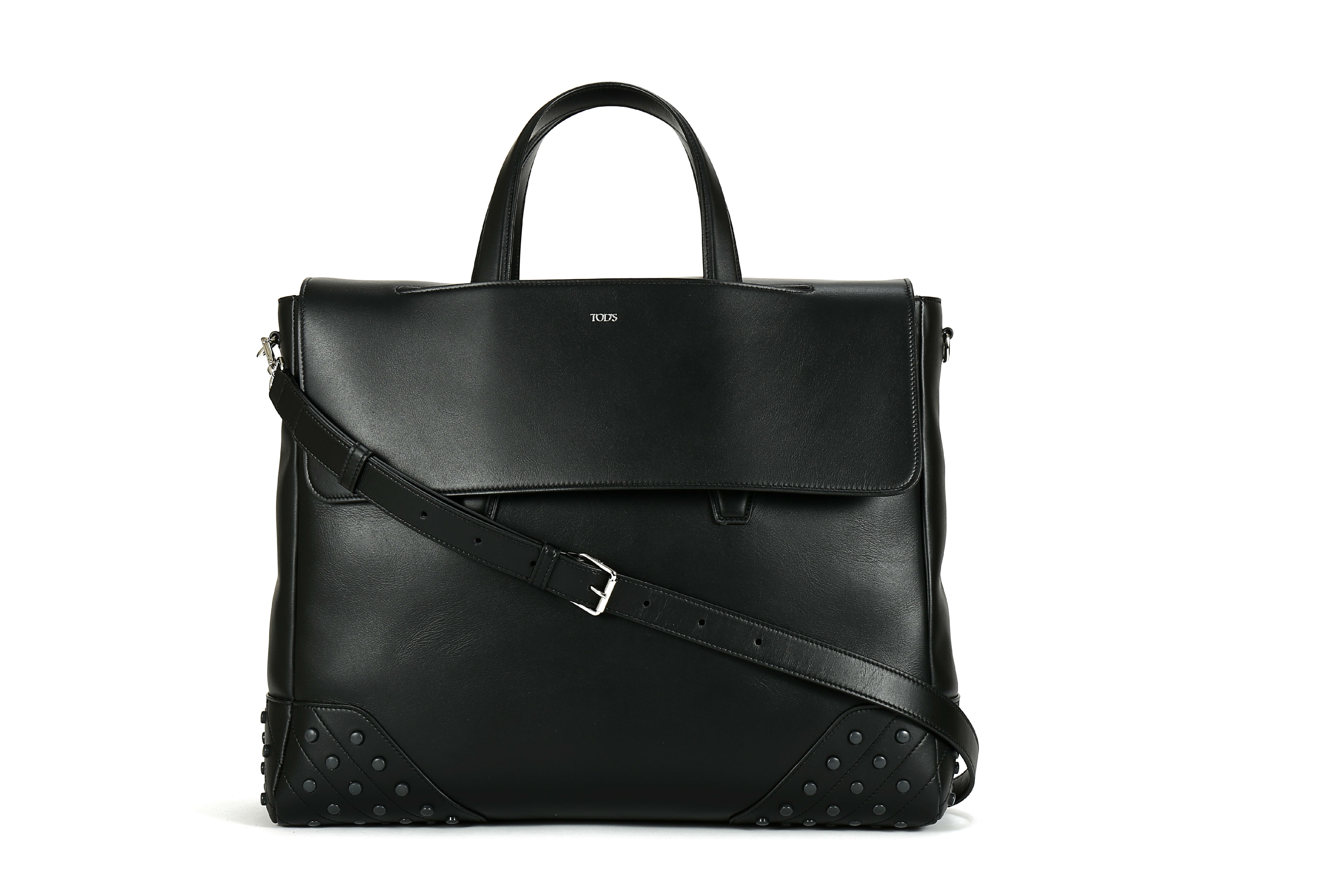 【包税】TOD’S托德斯黑色小羊皮男士中号信封包 XBMGGTY13L0PTFB999