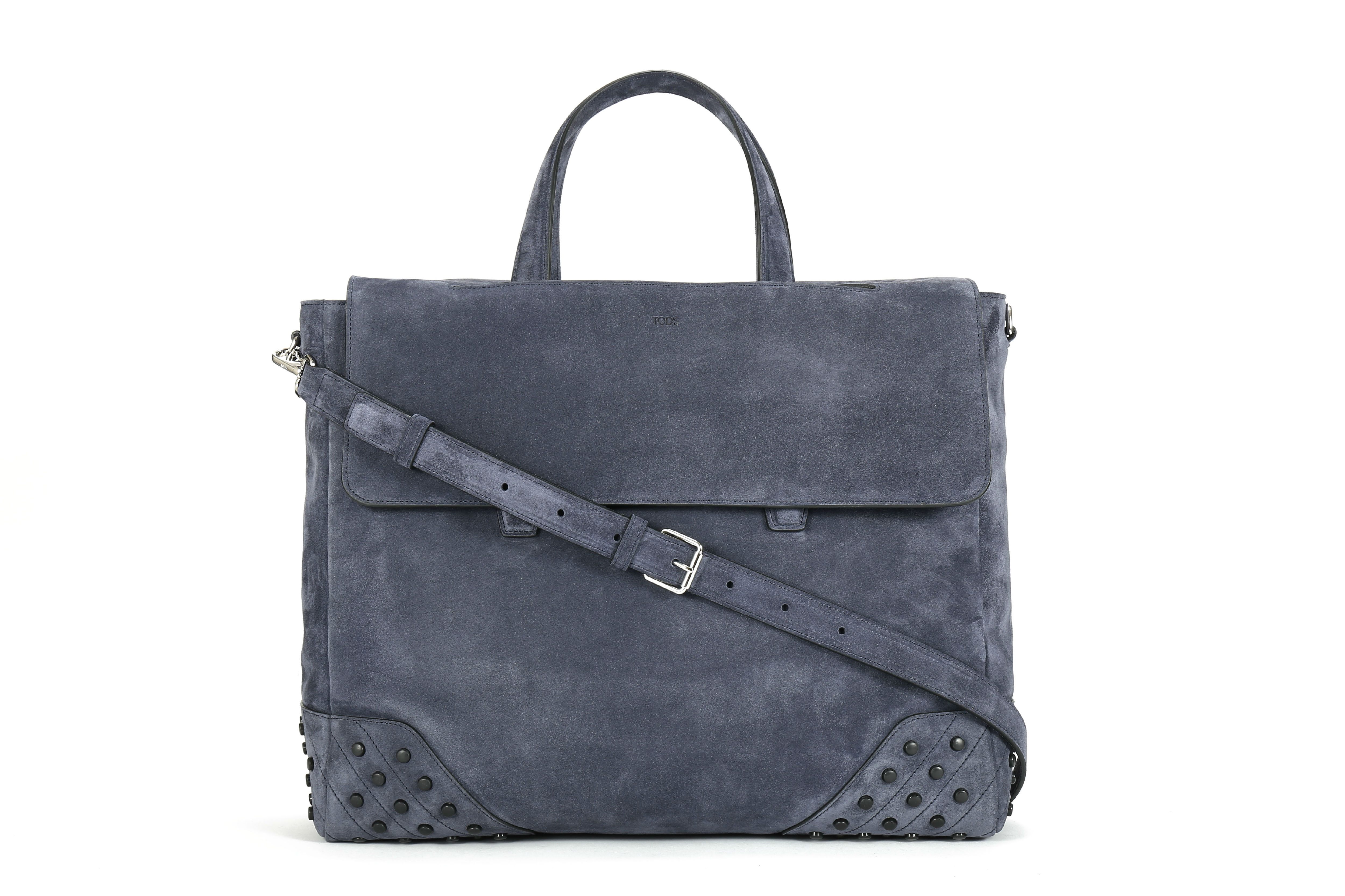 【包税】TOD’S托德斯深蓝色翻毛皮男士中号信封包 XBMGGTY13L0GRNU820