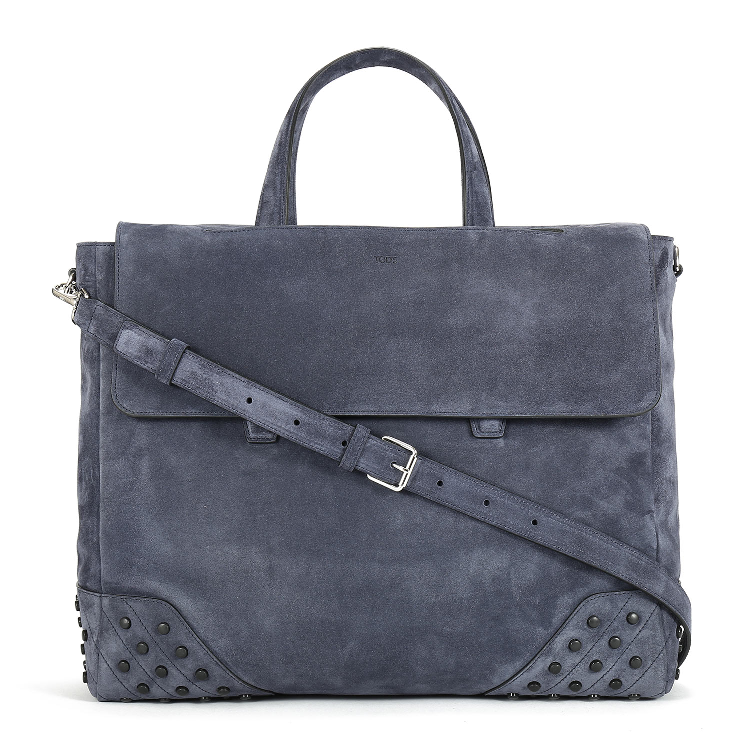 【包税】TOD’S托德斯深蓝色翻毛皮男士中号信封包 XBMGGTY13L0GRNU820