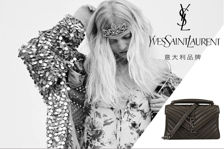 Yves saint Laurent/圣罗兰 牛皮革YSL黑标链条女士手提包 428056BRM04