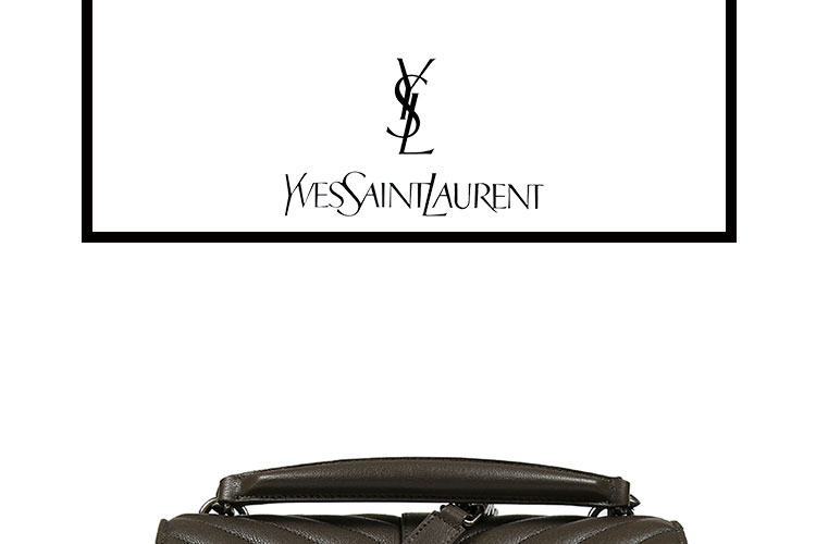 Yves saint Laurent/圣罗兰 牛皮革YSL黑标链条女士手提包 428056BRM04