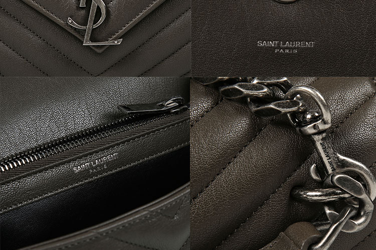 Yves saint Laurent/圣罗兰 牛皮革YSL黑标链条女士手提包 428056BRM04