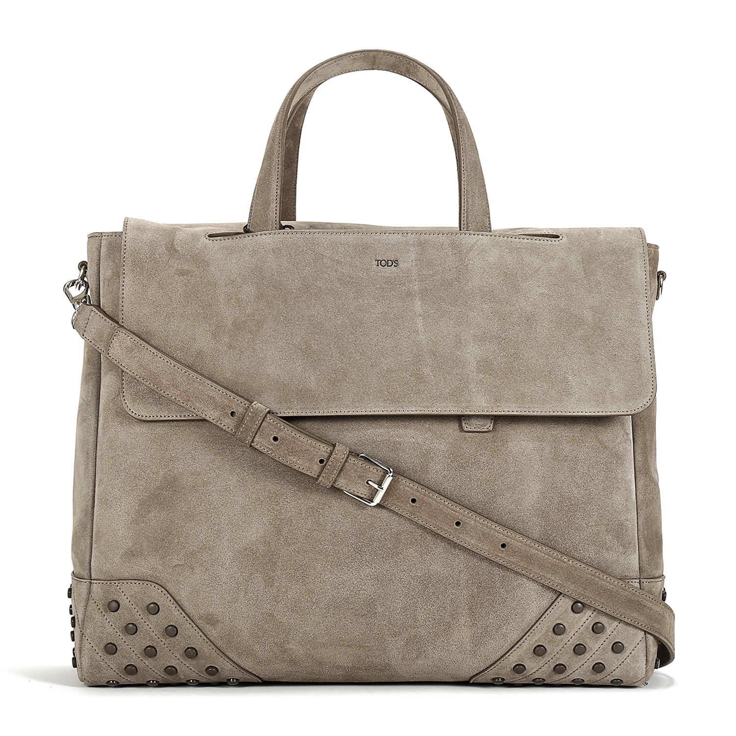 【寺库限量】TOD’S托德斯浅灰色翻毛皮男士中号信封包 XBMGGTY13L0GRNC405